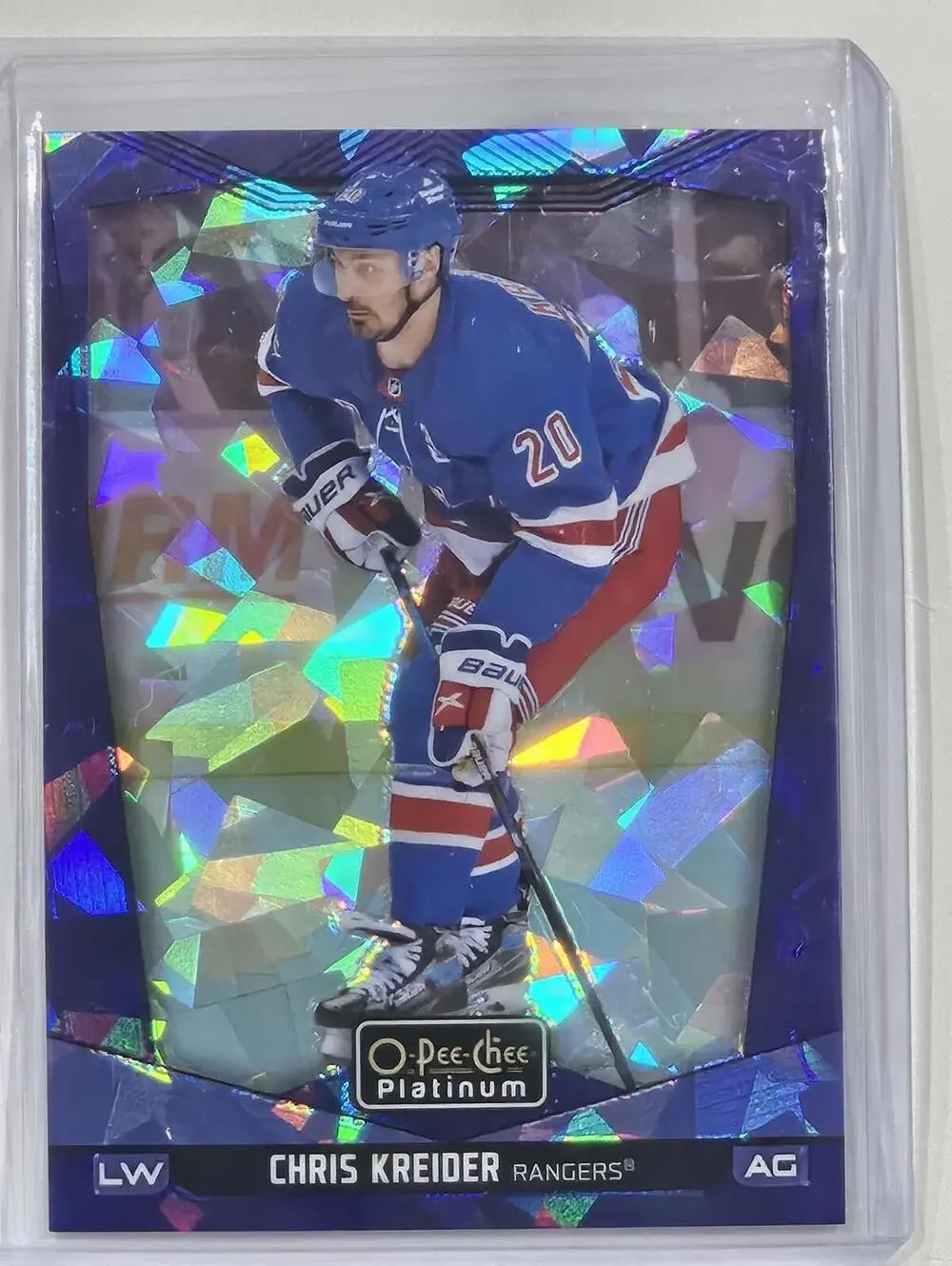 2024-25 O-Pee-Chee Platinum Chris Kreider Hockey Card - Blue Fragments /125